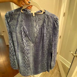 Joie Blue Snake Print Blouse Size L